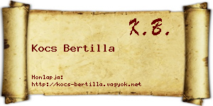 Kocs Bertilla névjegykártya